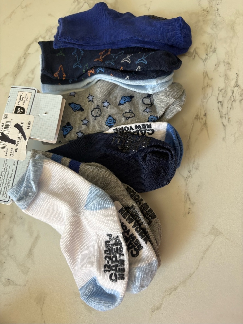 Capelli Kids' Icons Assorted 10-Pack Crew Socks 12-24m Non Slip - Picture 4 of 4